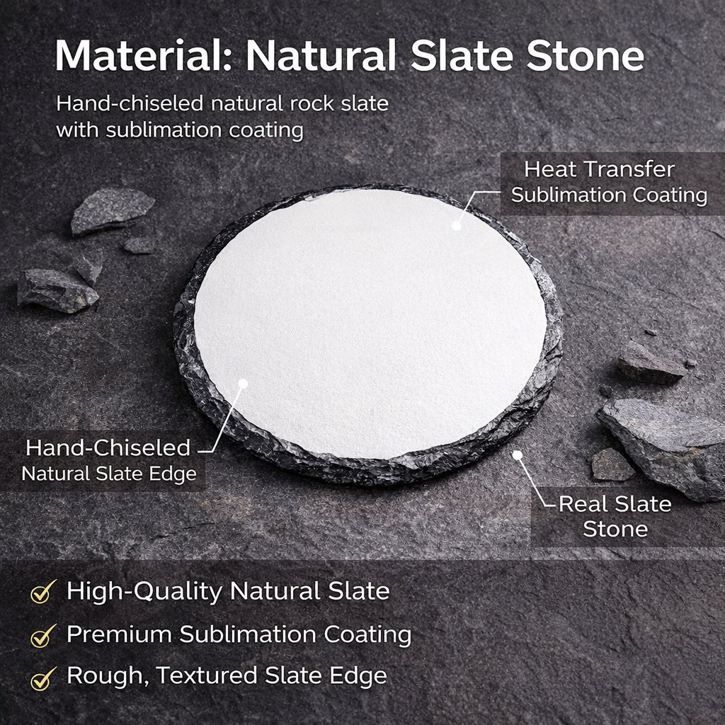 Round Sublimation Slate Coaste - Coaster Sublimation Blank 评论和价格
