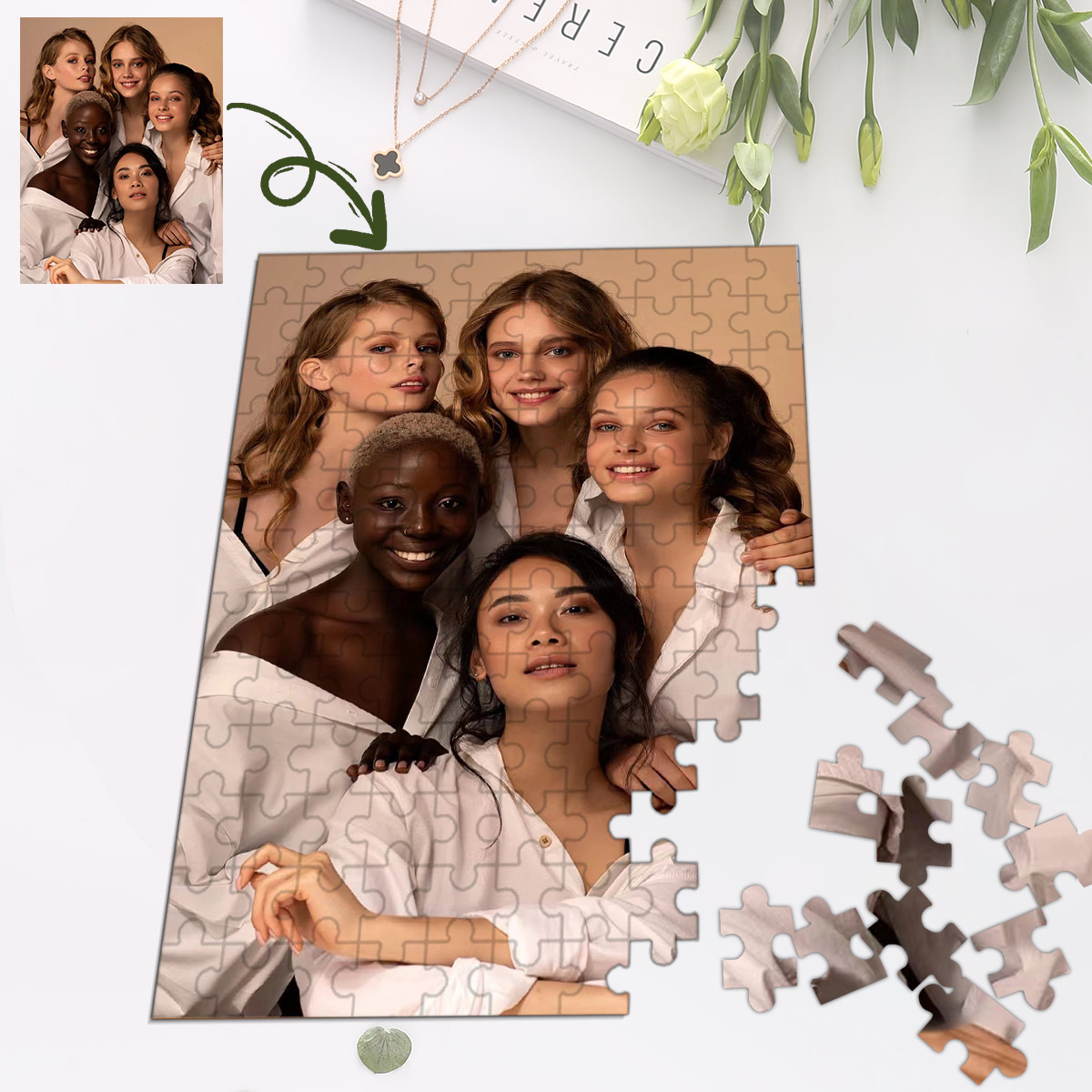 DIY custom puzzle pieces custo - Puzzle Blank White 评论和价格
