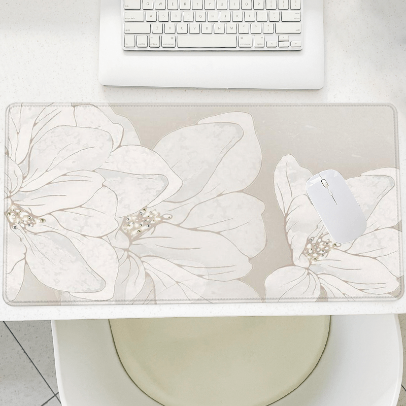 Elegant White Lily Mouse Pad,  - Mouse Pad Blank Sublimation 评论和价格