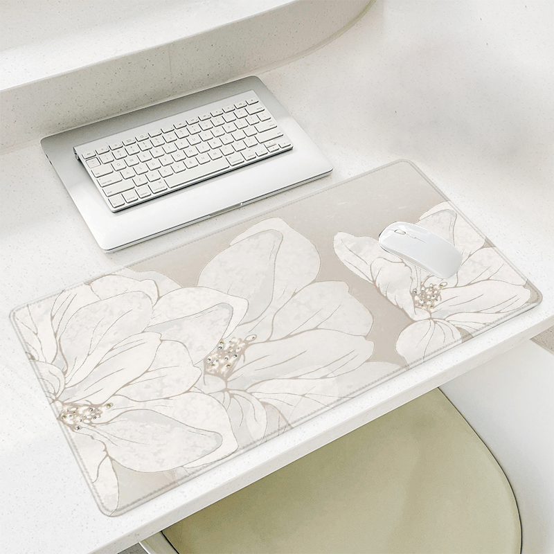 Elegant White Lily Mouse Pad,  - Mouse Pad Blank Sublimation 评论和价格