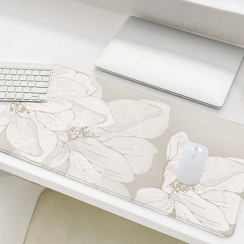 Elegant White Lily Mouse Pad,  - Mouse Pad Blank Sublimation 评论和价格