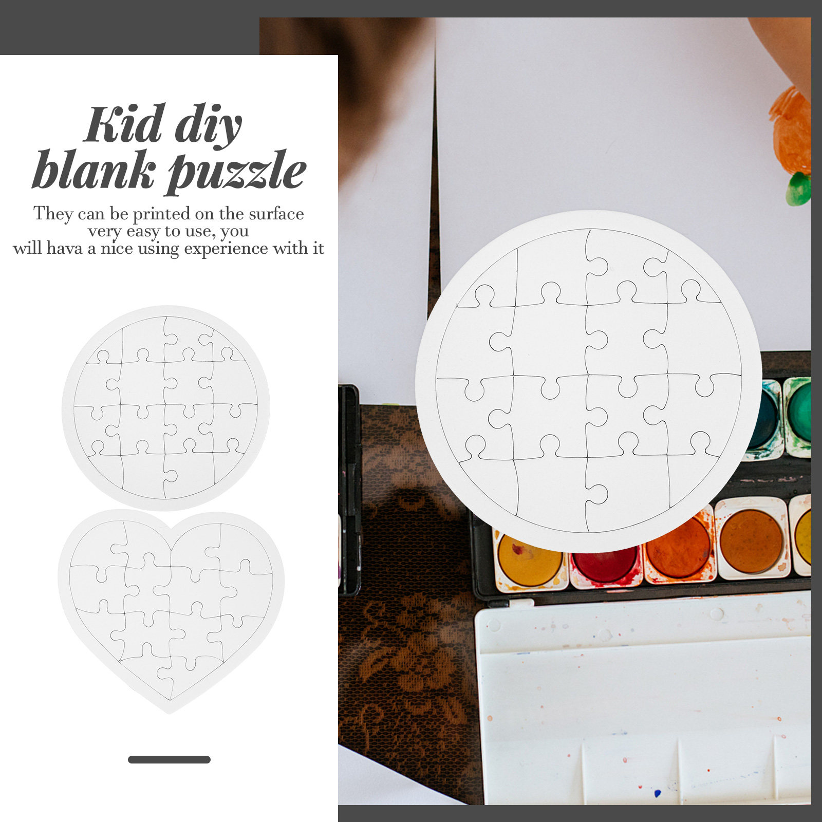 10Pcs Blank Kid DIY Puzzles Wh - Puzzle Blank White 评论和价格