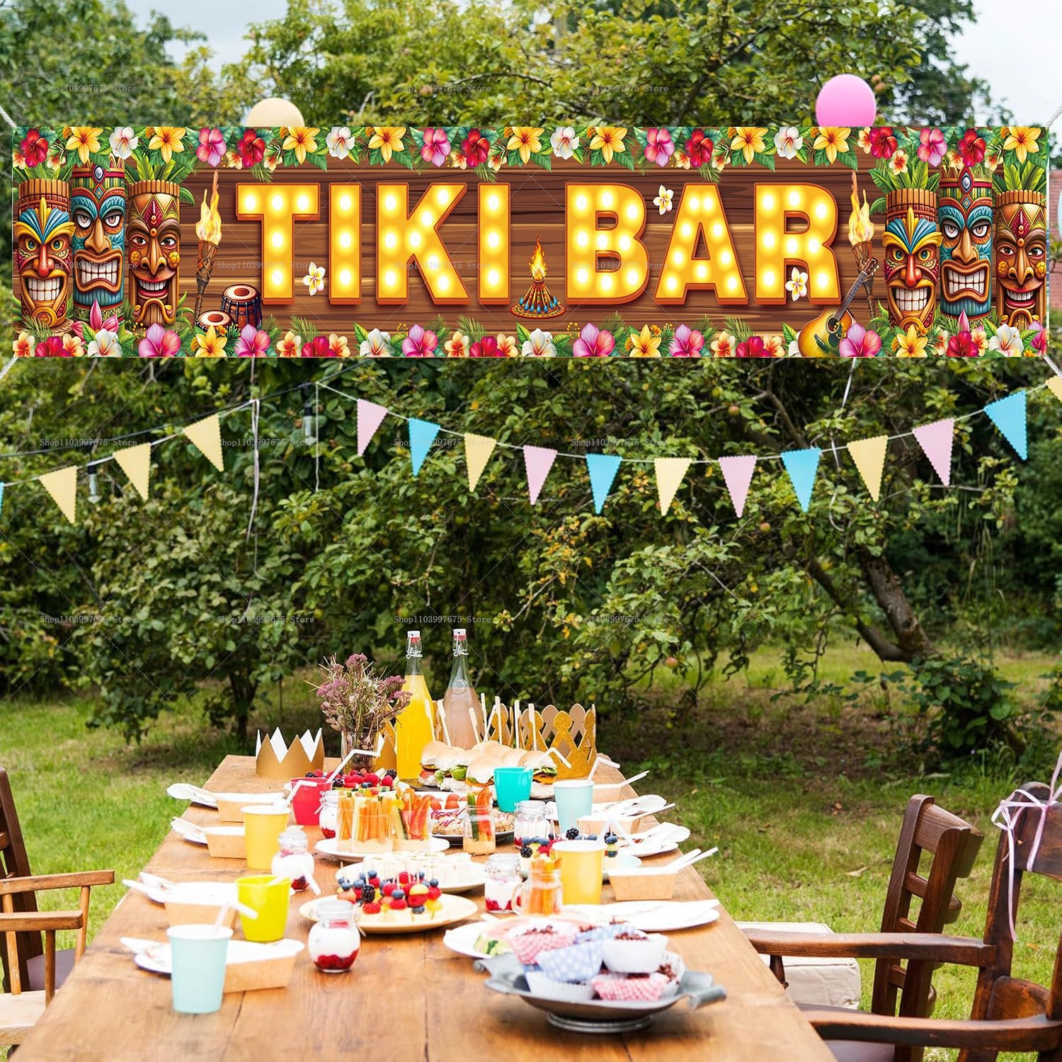 Vibrant Tiki Bar Banner Tropic - Yard Sign Blank 评论和价格