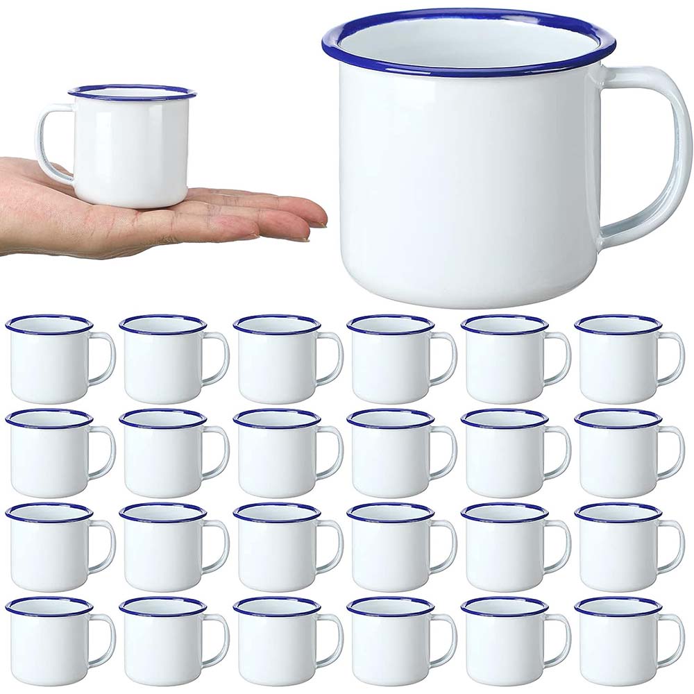 Mini Enamel Camping Coffee Mug - Sublimation Mug White 评论和价格